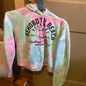 Tie-dye Delaware Cropped hoodie